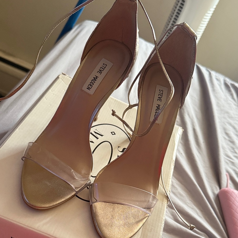 Steve Madden Gold Strappy Heels